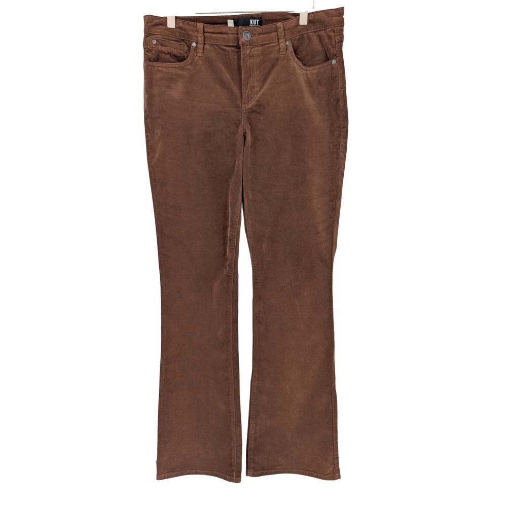 KUT from the Kloth Karen Baby Bootcut Pants Womens 10 Brown Corduroy Earthy Boho